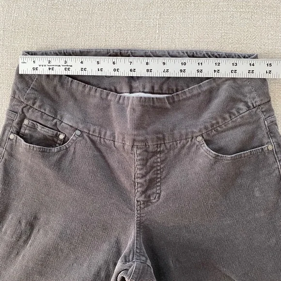 JAG High-Rise Straight Leg Pull-On Stretch Corduroy Pant in Gray - Size 8 - Picture 3 of 16